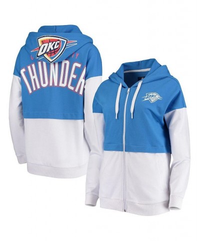 Women's Oklahoma City Thunder Game Changer French Terry Colorblock Full-Zip Hoodie Blue, White $31.71 Sweatshirts