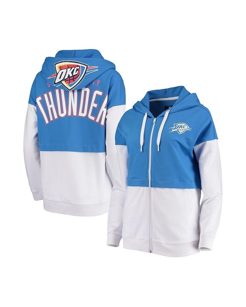 Women's Oklahoma City Thunder Game Changer French Terry Colorblock Full-Zip Hoodie Blue, White $31.71 Sweatshirts