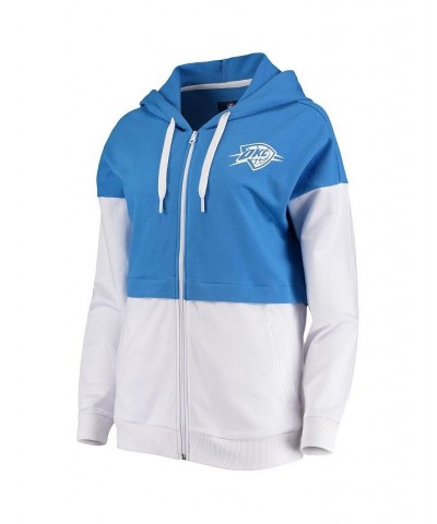 Women's Oklahoma City Thunder Game Changer French Terry Colorblock Full-Zip Hoodie Blue, White $31.71 Sweatshirts