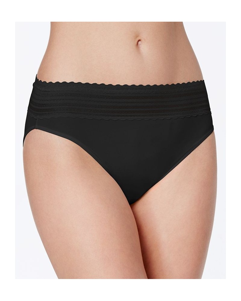 Warners No Pinching No Problems Dig-Free Comfort Waist with Lace Microfiber Hi-Cut 5109 Black $9.41 Panty