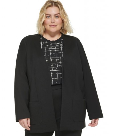 Plus Size Ponte Blazer Black $46.61 Jackets