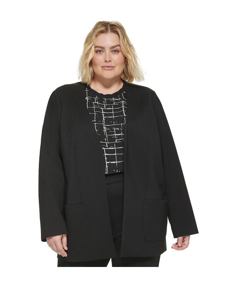 Plus Size Ponte Blazer Black $46.61 Jackets