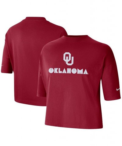 Women's Crimson Oklahoma Sooners Crop Performance T-shirt Crimson $22.50 Tops