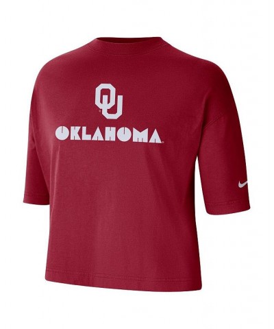 Women's Crimson Oklahoma Sooners Crop Performance T-shirt Crimson $22.50 Tops