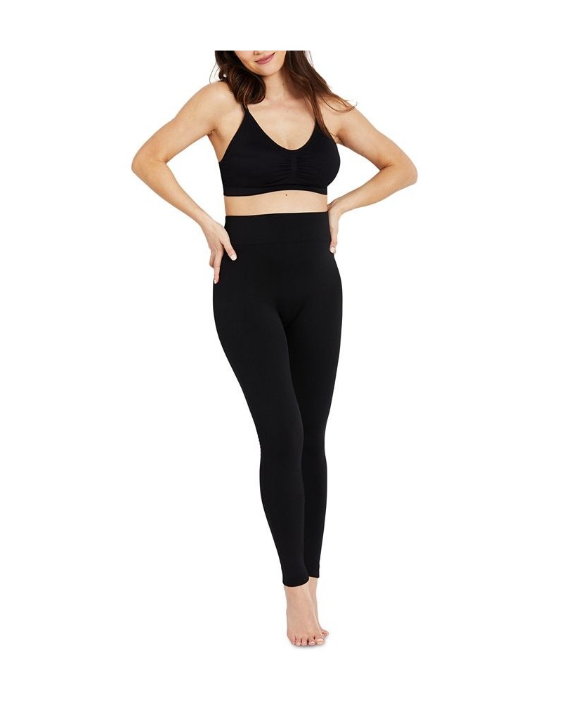 Fleece Over The Belly Maternity Leggings Black $20.80 Pants