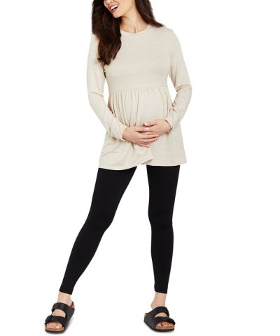 Fleece Over The Belly Maternity Leggings Black $20.80 Pants