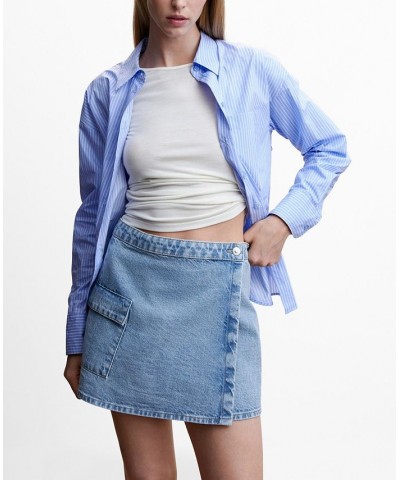 Women's Denim Crossover Skirt Medium Blue $30.80 Skirts