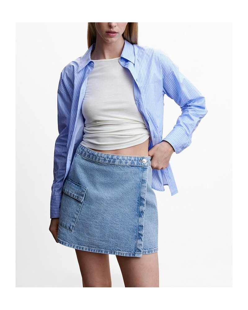 Women's Denim Crossover Skirt Medium Blue $30.80 Skirts