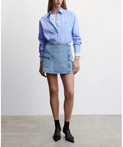 Women's Denim Crossover Skirt Medium Blue $30.80 Skirts