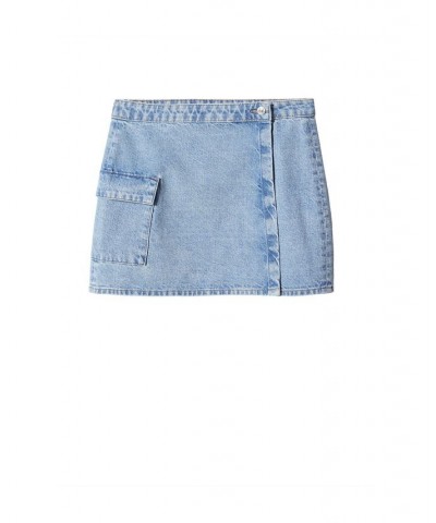 Women's Denim Crossover Skirt Medium Blue $30.80 Skirts