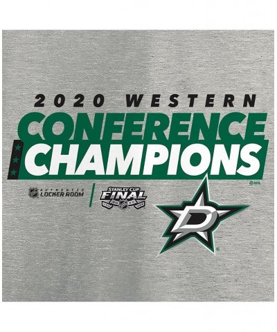 Women's Dallas Stars 2020 Western Conference Champions Locker Room Plus Size Taped Up V-Neck T-shirt Heather Gray $19.35 Tops