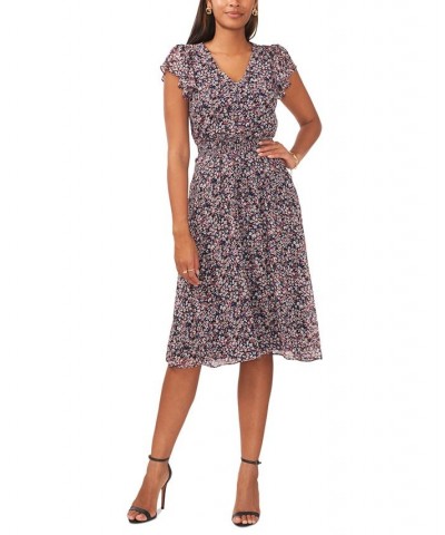 Petite Floral-Print Smocked-Waist Fit & Flare Dress Navy/coral $47.17 Dresses