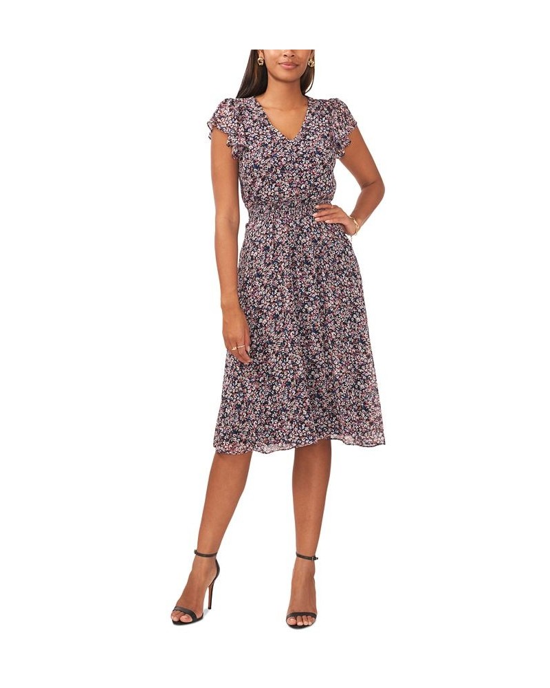 Petite Floral-Print Smocked-Waist Fit & Flare Dress Navy/coral $47.17 Dresses