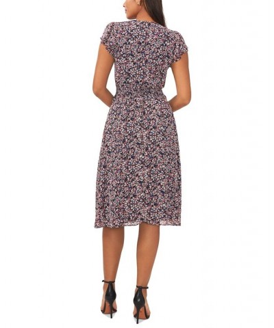 Petite Floral-Print Smocked-Waist Fit & Flare Dress Navy/coral $47.17 Dresses