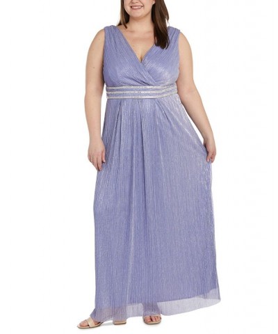 Plus Size Metallic Gown Perriwinkle $47.68 Dresses