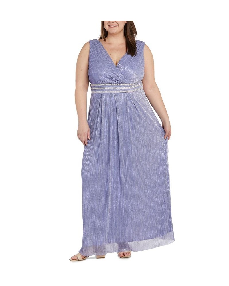 Plus Size Metallic Gown Perriwinkle $47.68 Dresses