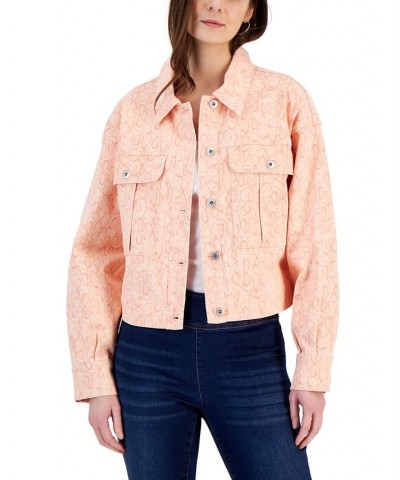 Women's Snake-Print Denim Jacket Ella Snake $28.04 Jackets