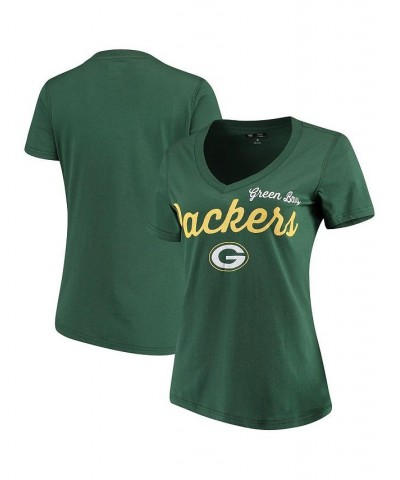 Women's Green Green Bay Packers Post Season V-Neck T-shirt Green $18.87 Tops