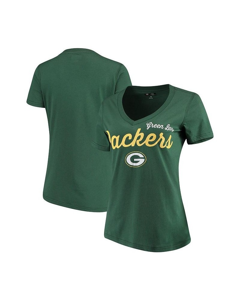 Women's Green Green Bay Packers Post Season V-Neck T-shirt Green $18.87 Tops