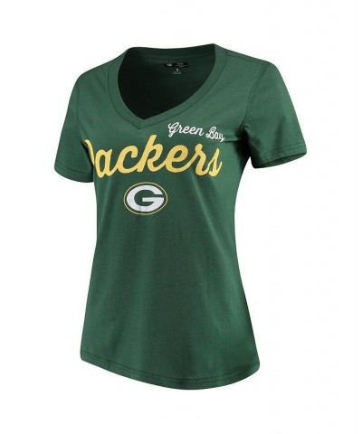 Women's Green Green Bay Packers Post Season V-Neck T-shirt Green $18.87 Tops