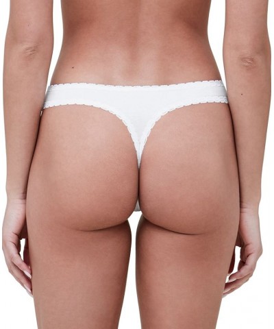 Women's Adorned Thong Underwear 371211 White $12.90 Panty