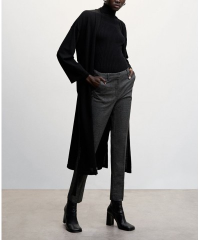 Women's Bow Long Cardigan Black $48.40 Sweaters