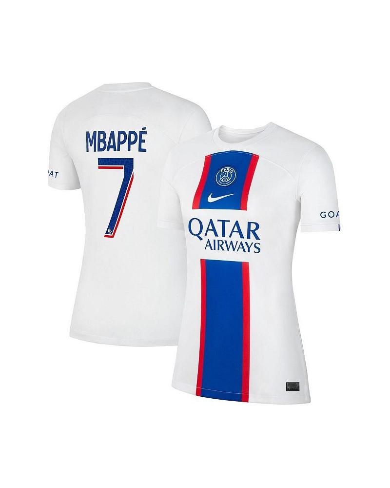 Women's Kylian Mbappe White Paris Saint-Germain 2022/23 Third Breathe Stadium Replica Player Jersey White $54.60 Jersey