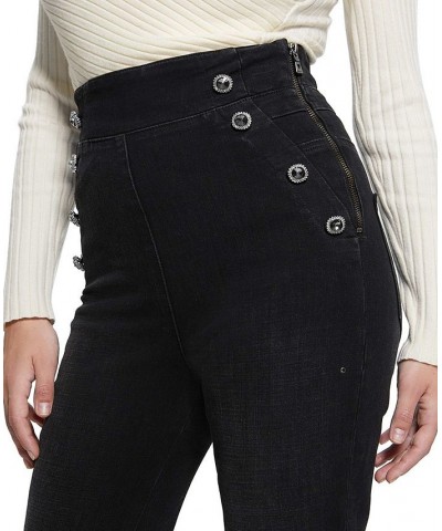 Women's Gwenny Sailor-Buttoned Skinny Jeans Be Stone $63.84 Jeans