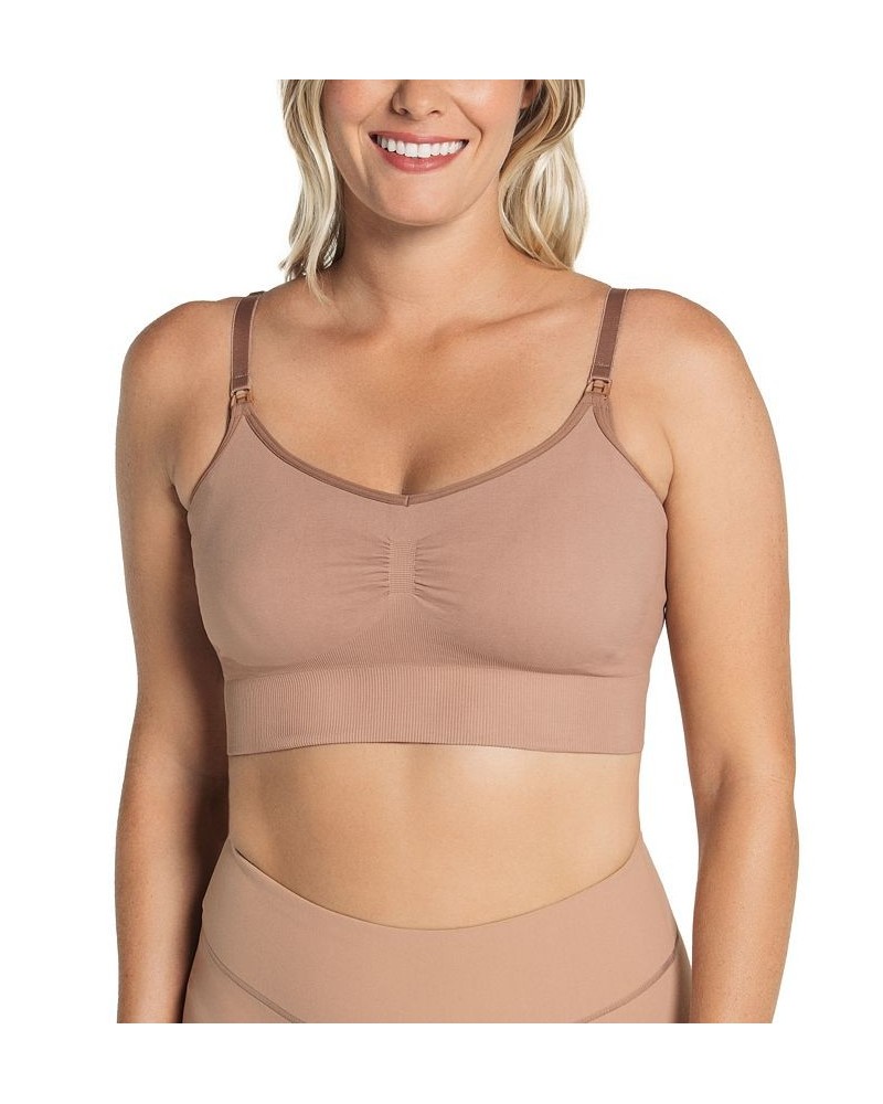 Women's High-Tech Clip Cup Nursing Bra Brown $31.20 Bras