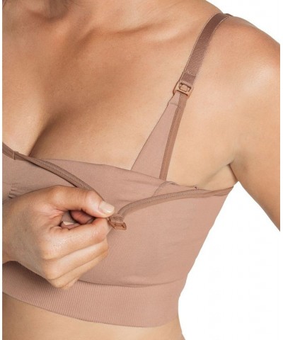 Women's High-Tech Clip Cup Nursing Bra Brown $31.20 Bras