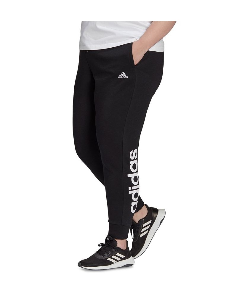 Plus Size Tapered Logo Jogger Pants Black $21.60 Pants