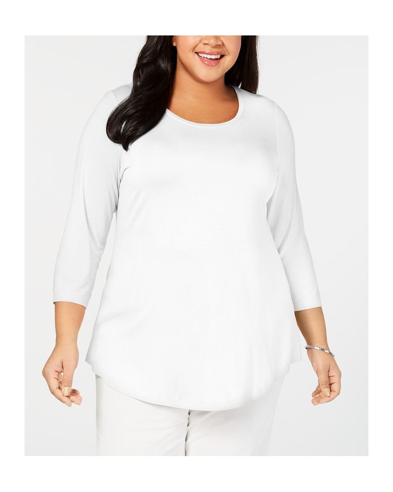 Plus Size Scoopneck Top Bright White $13.47 Tops