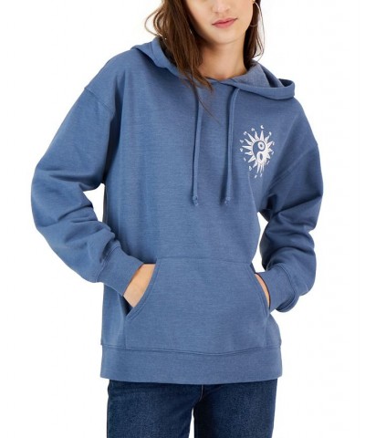 Rebellious Juniors' Yin Yang Check Graphic Hoodie Bluestone $14.58 Sweatshirts