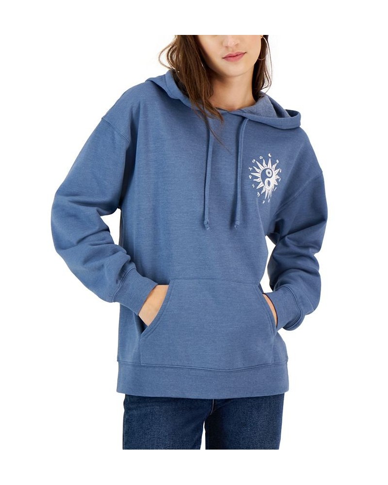 Rebellious Juniors' Yin Yang Check Graphic Hoodie Bluestone $14.58 Sweatshirts