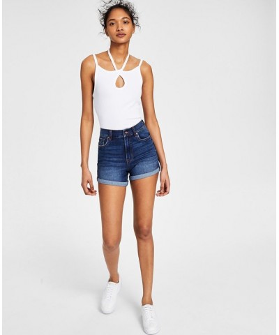 Juniors' 4" High-Rise Curvy Denim Shorts Arpeggio $13.24 Shorts