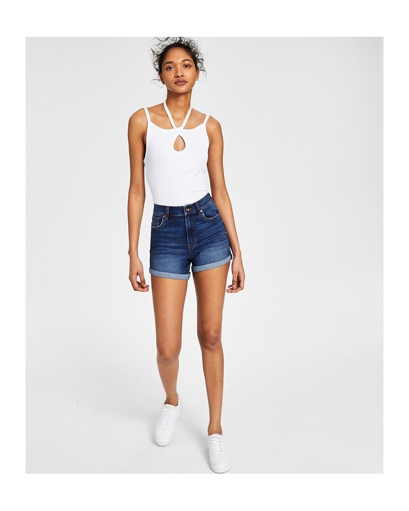 Juniors' 4" High-Rise Curvy Denim Shorts Arpeggio $13.24 Shorts