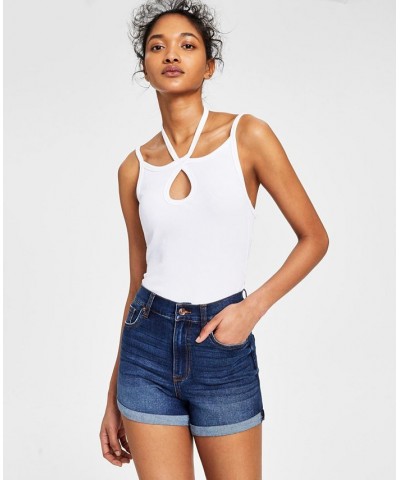 Juniors' 4" High-Rise Curvy Denim Shorts Arpeggio $13.24 Shorts