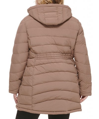 Plus Size Hooded Packable Puffer Coat Owl $49.60 Coats