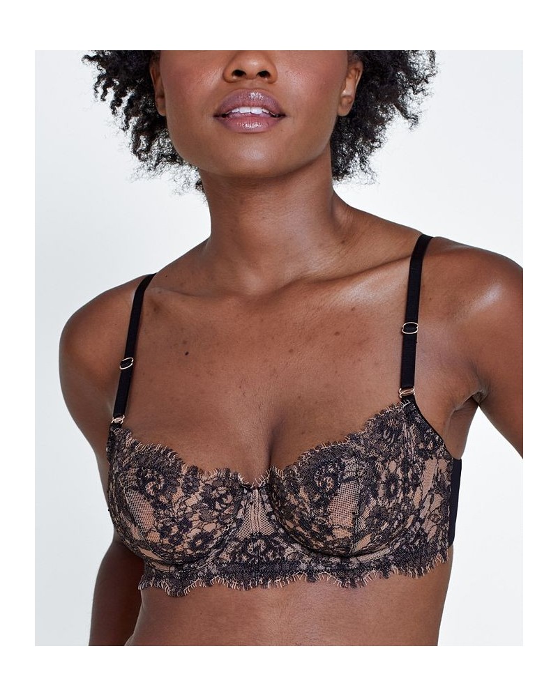 Women's Entice Balconette Underwire Bra Lingerie Black $21.07 Bras