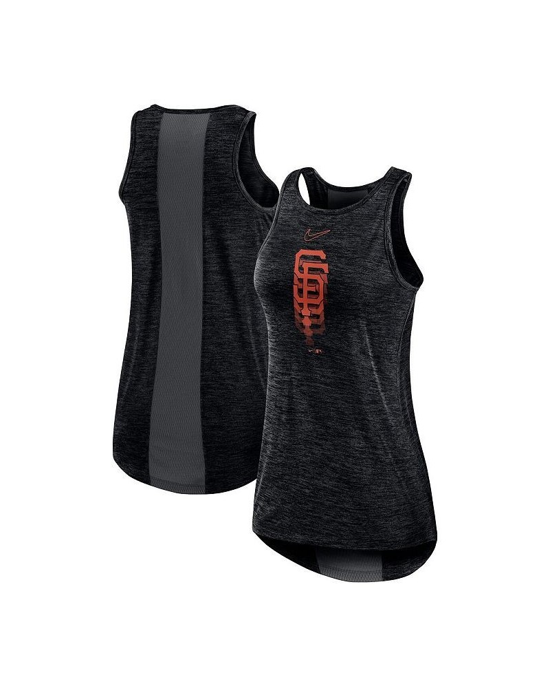 Women's Black San Francisco Giants Logo Fade High Neck Performance Tank Top Black $20.50 Tops