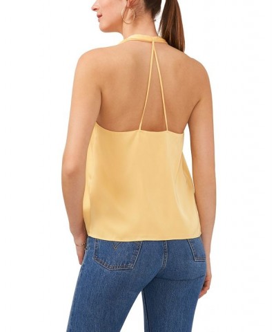 Women's V-neck Halter Top Yellow $36.34 Tops