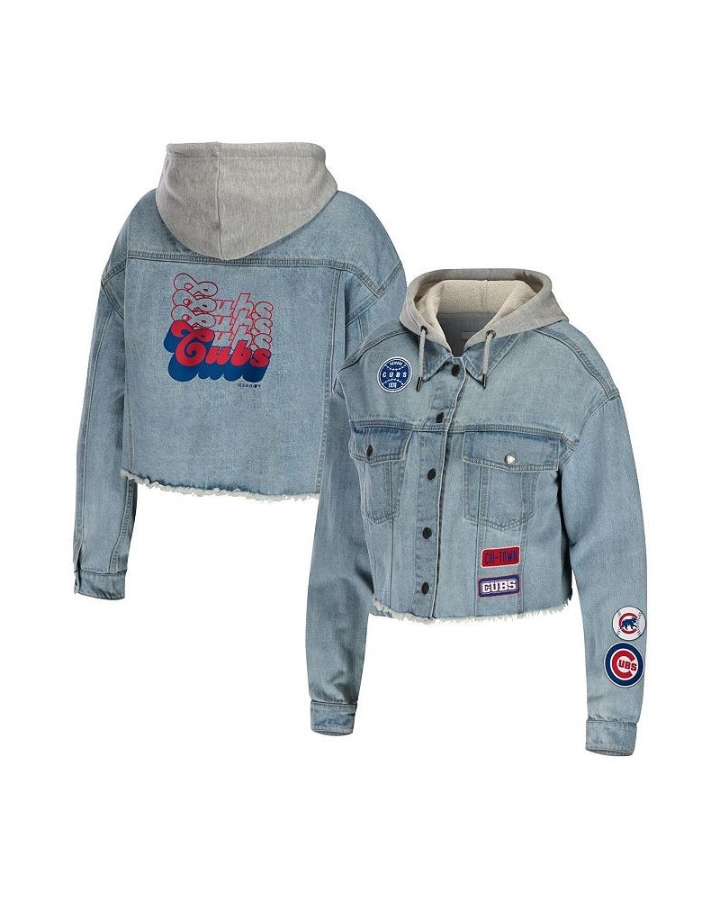 Women's Washington Nationals Hooded Full-Button Denim Jacket Denim $35.20 Jackets