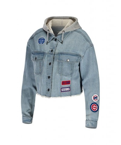 Women's Washington Nationals Hooded Full-Button Denim Jacket Denim $35.20 Jackets