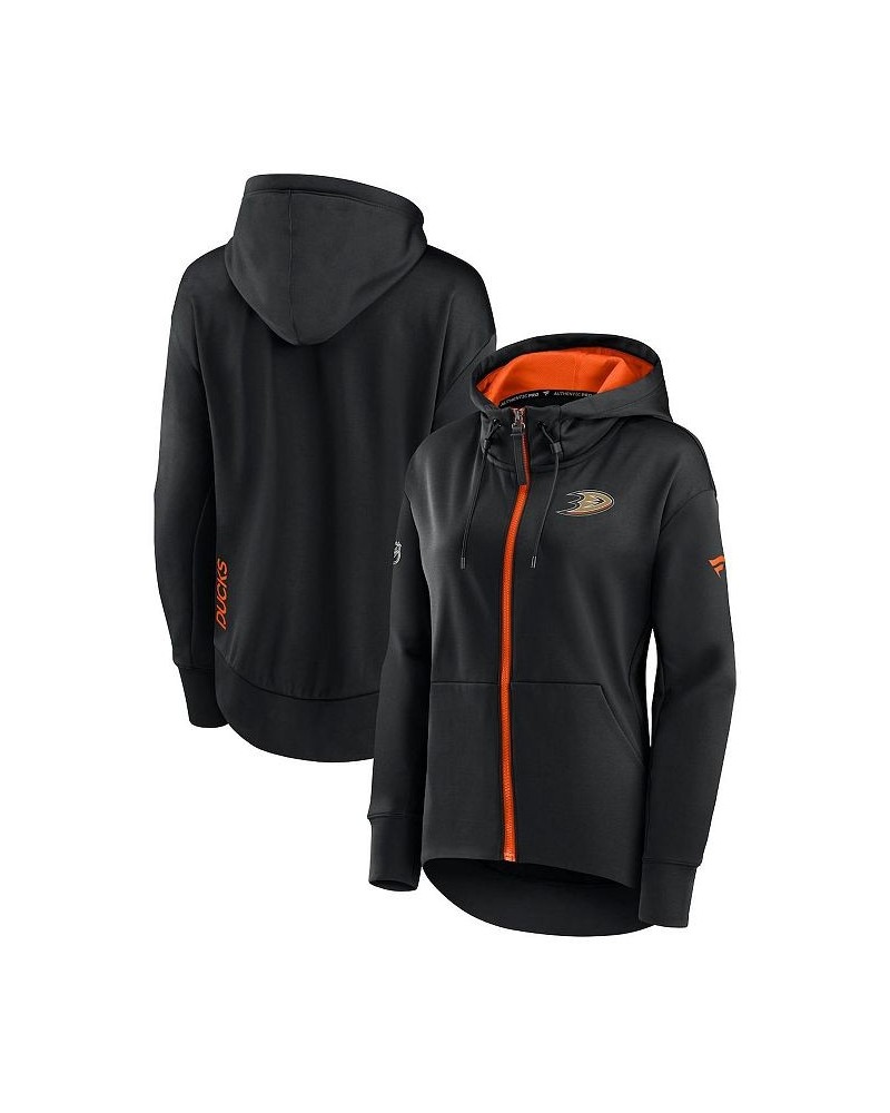 Women's Branded Black Anaheim Ducks Authentic Pro Rink Full-zip Hoodie Black $47.00 Jackets