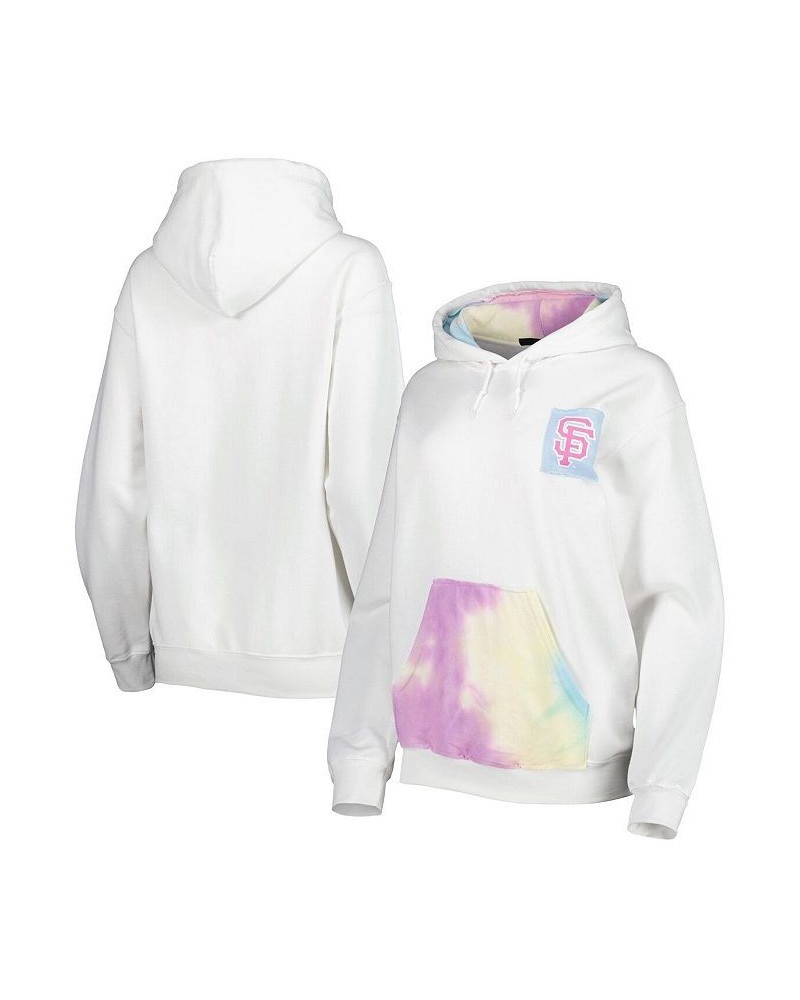 Women's White San Francisco Giants Tie-Dye Pullover Hoodie White $30.00 Sweatshirts