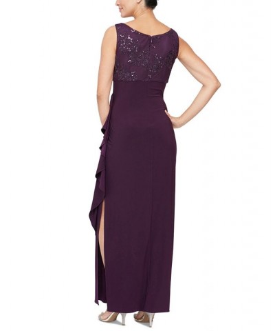 Petite Empire-Waist Embroidered Dress and Jacket Eggplant $64.50 Dresses