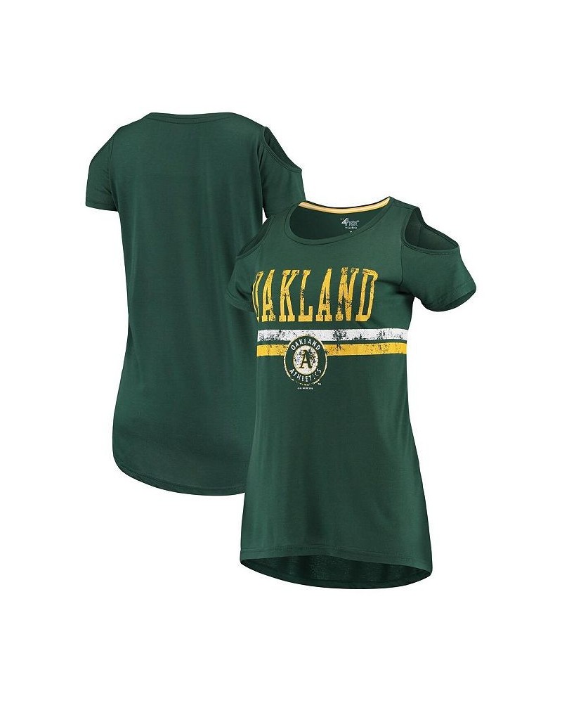 Women's Green Oakland Athletics Clear the Bases Scoop Neck T-shirt Green $23.39 Tops