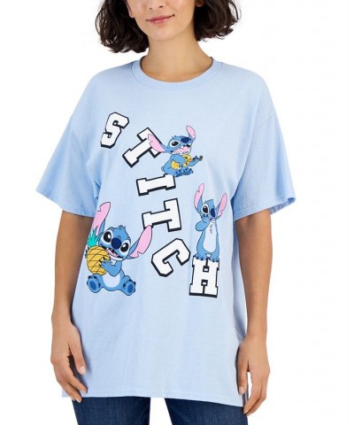 Juniors' Stitch Poses Graphic T-Shirt Light Blue $17.40 Tops