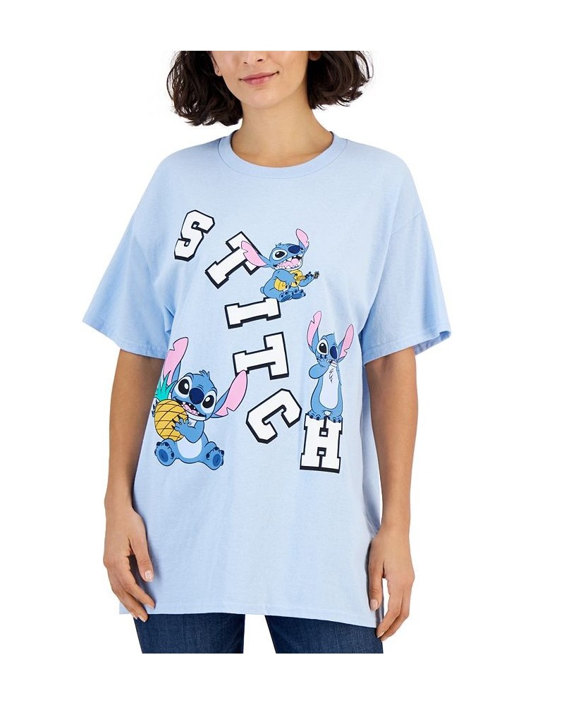 Juniors' Stitch Poses Graphic T-Shirt Light Blue $17.40 Tops