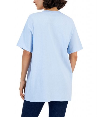 Juniors' Stitch Poses Graphic T-Shirt Light Blue $17.40 Tops